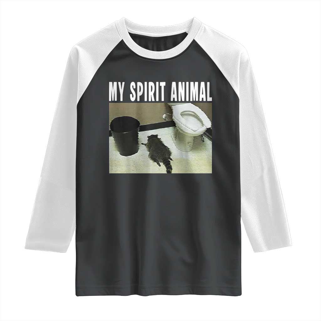 Funny Trashed Panda My Spirit Animal Raglan Shirt Drunk Raccoon in Toilet Meme Hot Mess - Wonder Print Shop