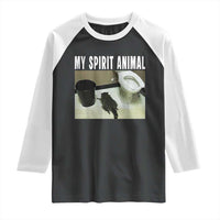 Funny Trashed Panda My Spirit Animal Raglan Shirt Drunk Raccoon in Toilet Meme Hot Mess - Wonder Print Shop