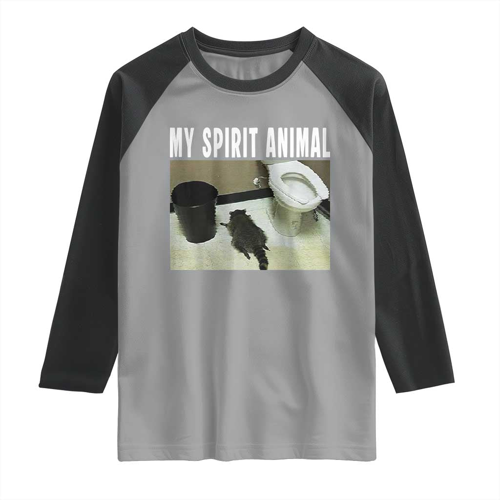 Funny Trashed Panda My Spirit Animal Raglan Shirt Drunk Raccoon in Toilet Meme Hot Mess - Wonder Print Shop