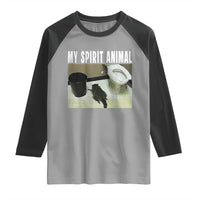Funny Trashed Panda My Spirit Animal Raglan Shirt Drunk Raccoon in Toilet Meme Hot Mess - Wonder Print Shop