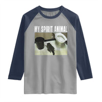 Funny Trashed Panda My Spirit Animal Raglan Shirt Drunk Raccoon in Toilet Meme Hot Mess - Wonder Print Shop