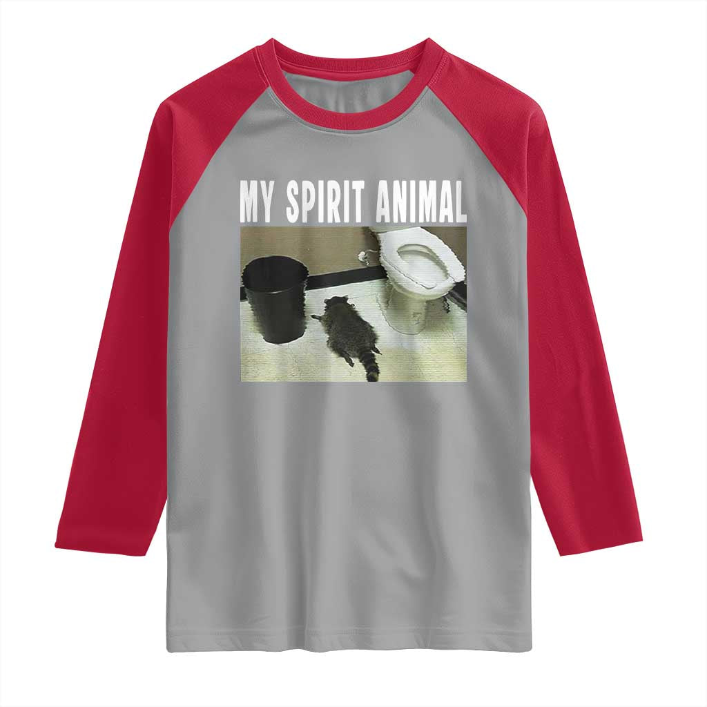 Funny Trashed Panda My Spirit Animal Raglan Shirt Drunk Raccoon in Toilet Meme Hot Mess - Wonder Print Shop
