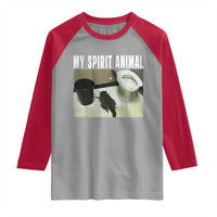Funny Trashed Panda My Spirit Animal Raglan Shirt Drunk Raccoon in Toilet Meme Hot Mess - Wonder Print Shop