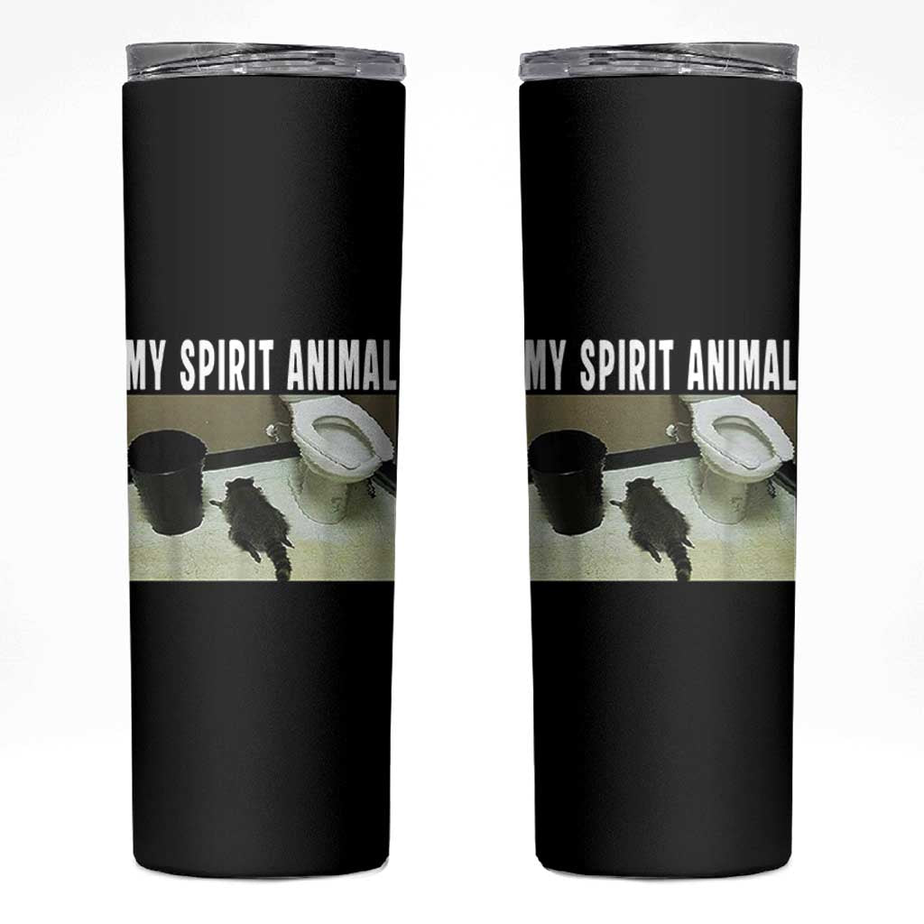 Funny Trashed Panda My Spirit Animal Skinny Tumbler Drunk Raccoon in Toilet Meme Hot Mess - Wonder Print Shop