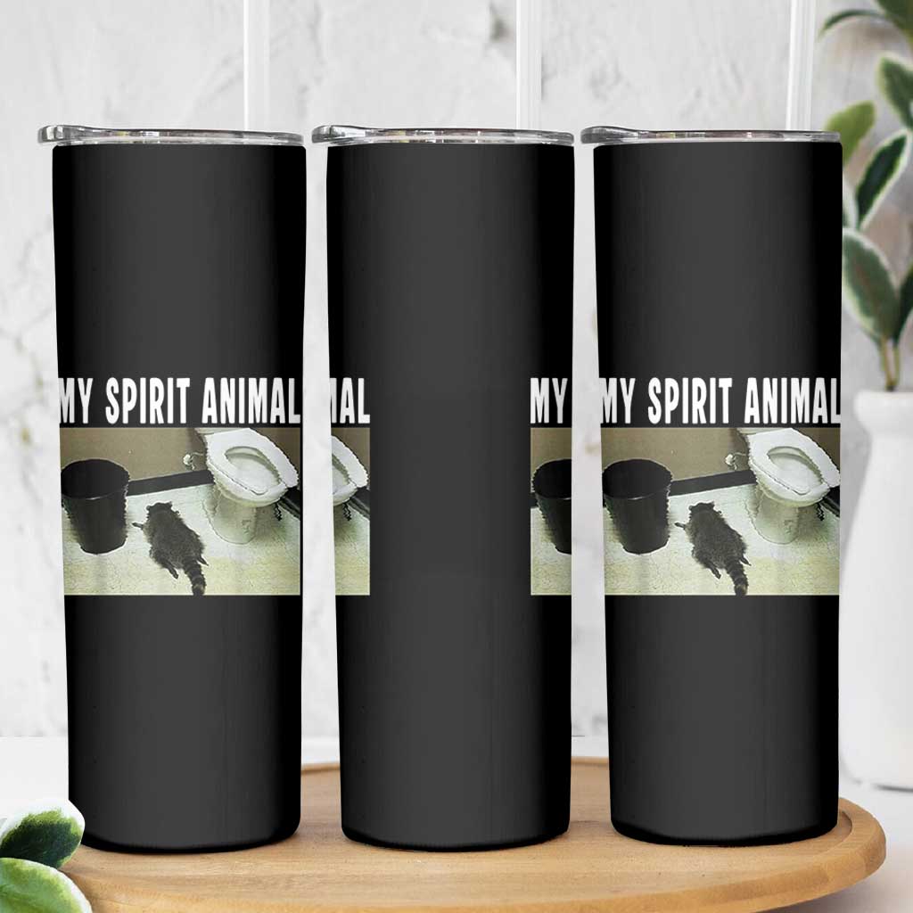 Funny Trashed Panda My Spirit Animal Skinny Tumbler Drunk Raccoon in Toilet Meme Hot Mess - Wonder Print Shop