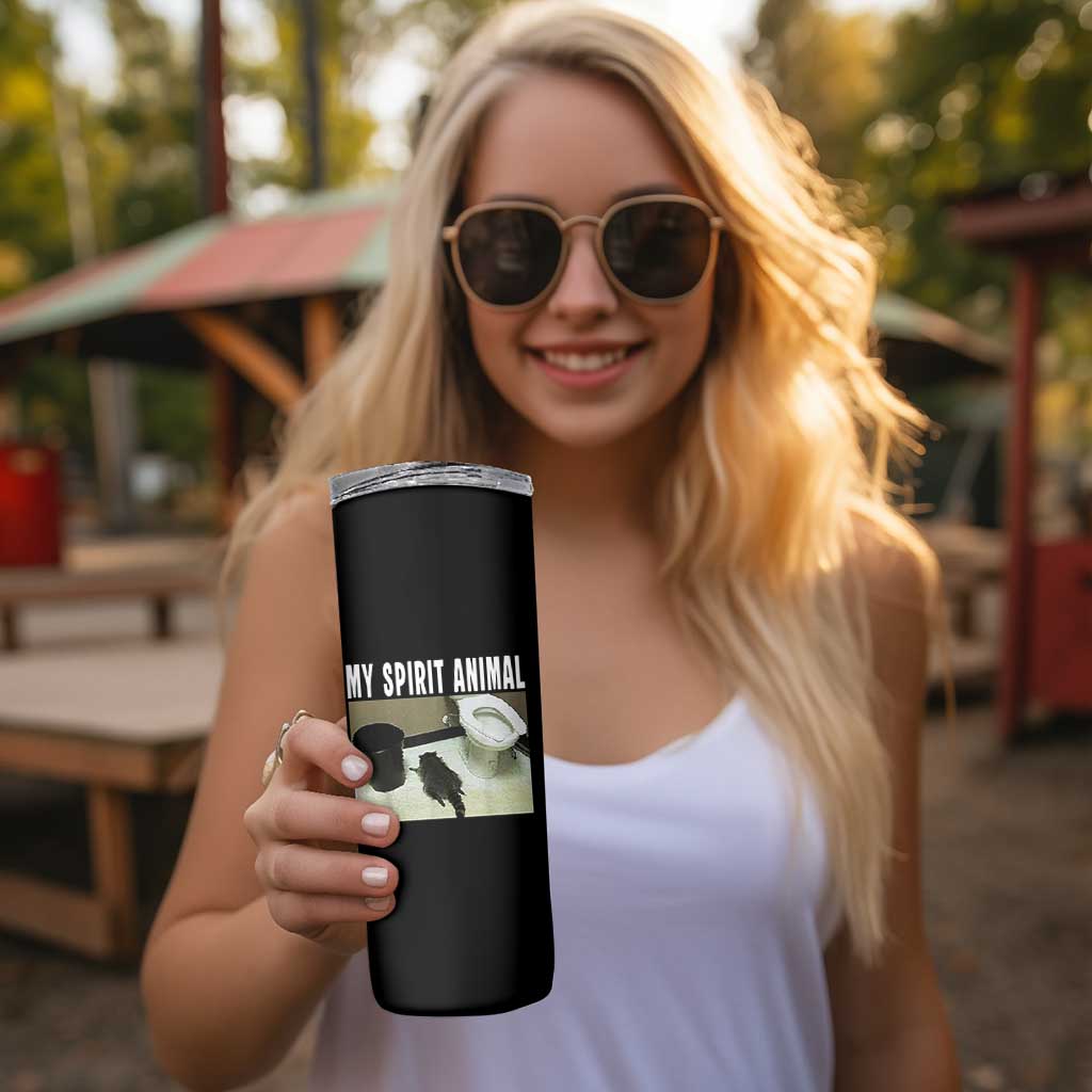 Funny Trashed Panda My Spirit Animal Skinny Tumbler Drunk Raccoon in Toilet Meme Hot Mess - Wonder Print Shop