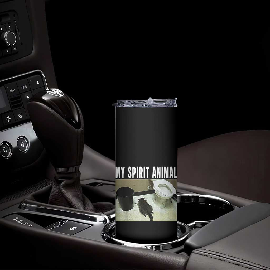 Funny Trashed Panda My Spirit Animal Skinny Tumbler Drunk Raccoon in Toilet Meme Hot Mess - Wonder Print Shop