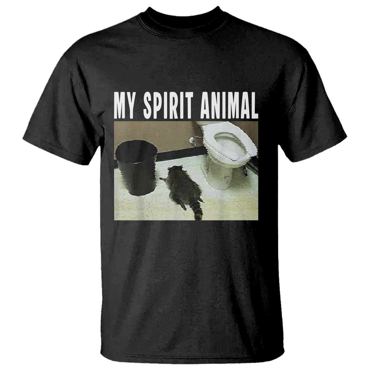 Funny Trashed Panda My Spirit Animal T Shirt Drunk Raccoon in Toilet Meme Hot Mess - Wonder Print Shop