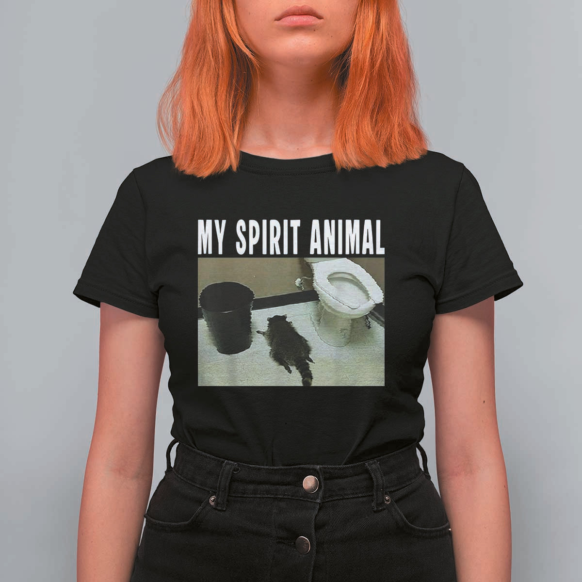 Funny Trashed Panda My Spirit Animal T Shirt For Women Drunk Raccoon in Toilet Meme Hot Mess - Wonder Print Shop