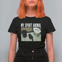 Funny Trashed Panda My Spirit Animal T Shirt For Women Drunk Raccoon in Toilet Meme Hot Mess - Wonder Print Shop