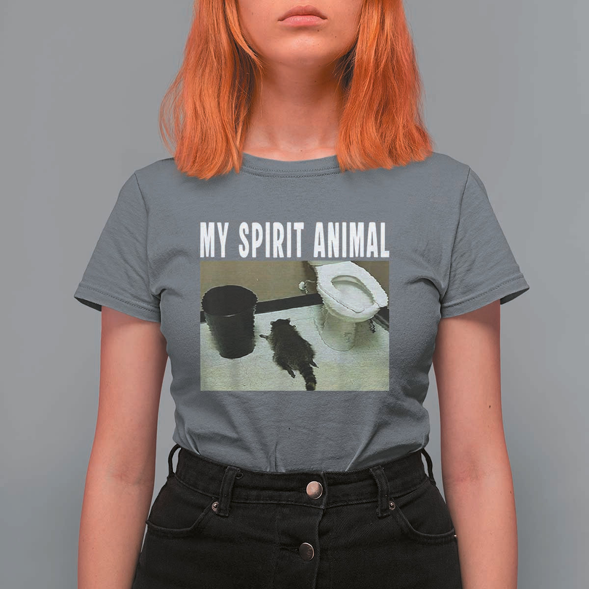 Funny Trashed Panda My Spirit Animal T Shirt For Women Drunk Raccoon in Toilet Meme Hot Mess - Wonder Print Shop