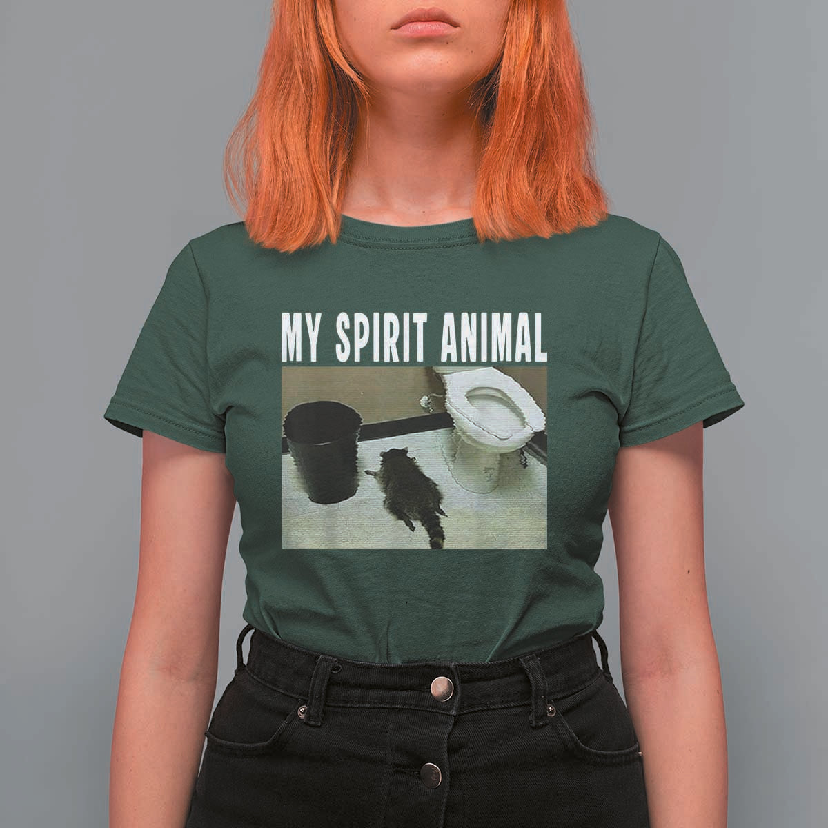 Funny Trashed Panda My Spirit Animal T Shirt For Women Drunk Raccoon in Toilet Meme Hot Mess - Wonder Print Shop