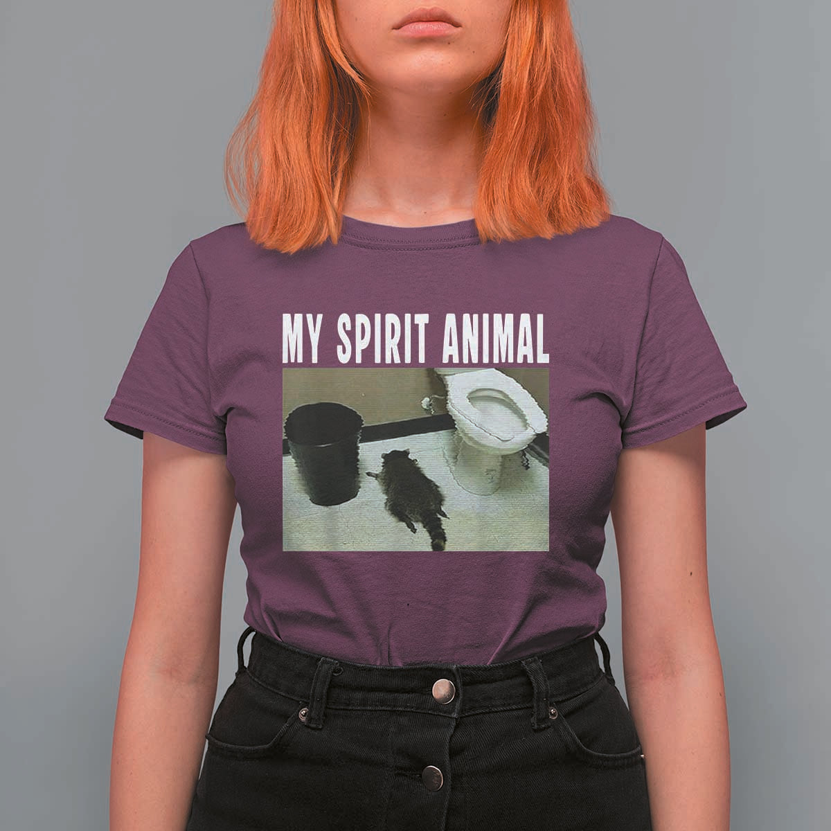 Funny Trashed Panda My Spirit Animal T Shirt For Women Drunk Raccoon in Toilet Meme Hot Mess - Wonder Print Shop