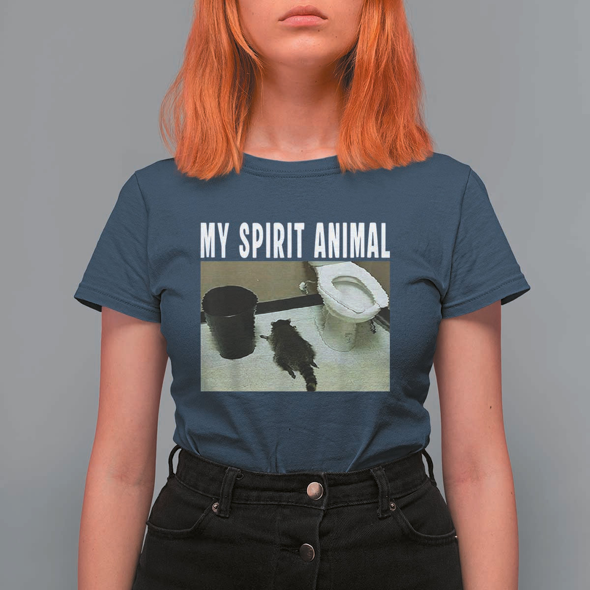 Funny Trashed Panda My Spirit Animal T Shirt For Women Drunk Raccoon in Toilet Meme Hot Mess - Wonder Print Shop