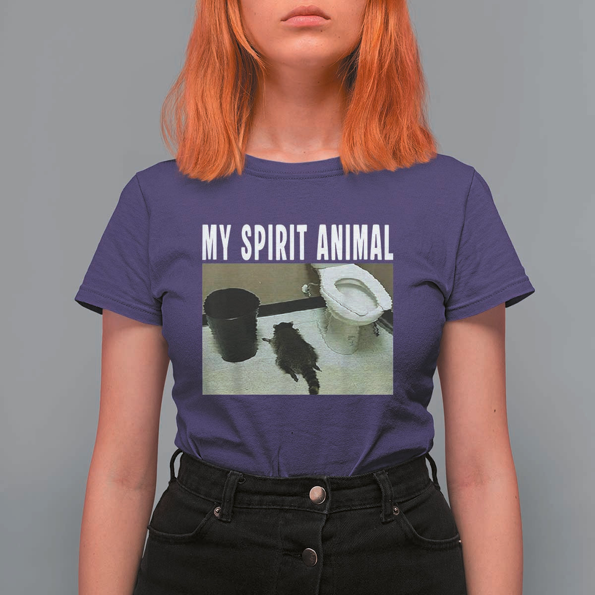 Funny Trashed Panda My Spirit Animal T Shirt For Women Drunk Raccoon in Toilet Meme Hot Mess - Wonder Print Shop