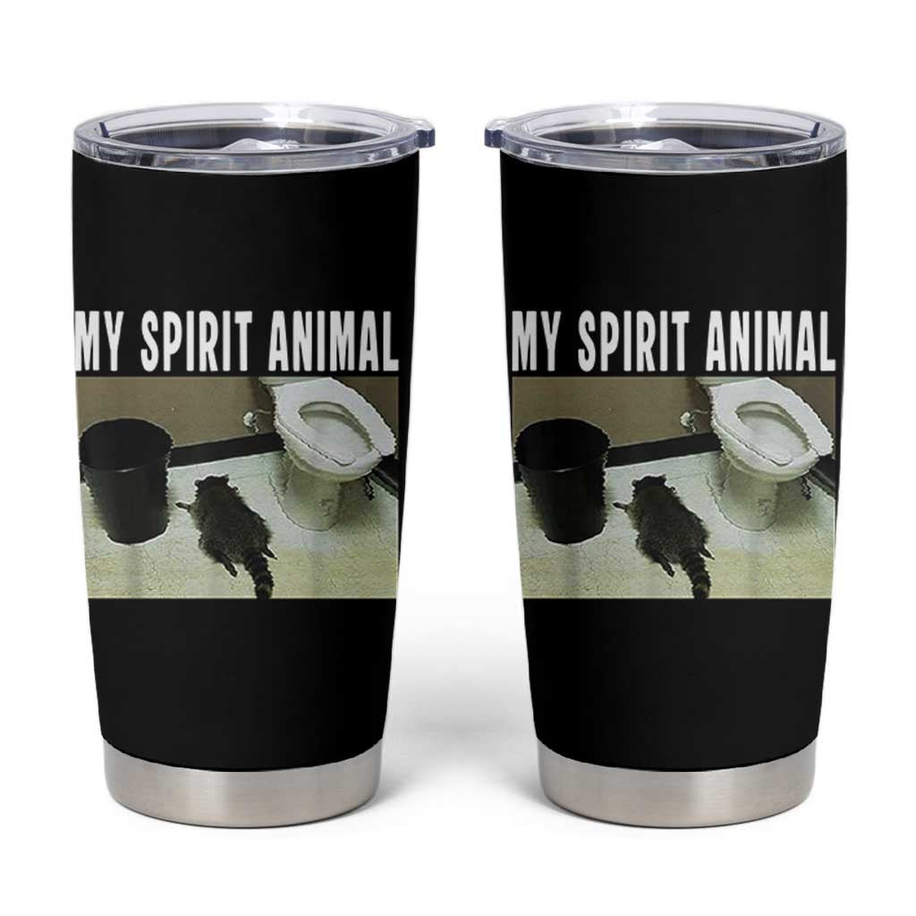 Funny Trashed Panda My Spirit Animal Tumbler Cup Drunk Raccoon in Toilet Meme Hot Mess - Wonder Print Shop