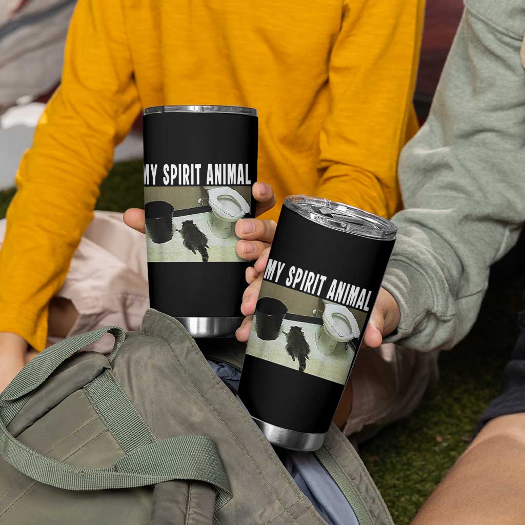 Funny Trashed Panda My Spirit Animal Tumbler Cup Drunk Raccoon in Toilet Meme Hot Mess - Wonder Print Shop