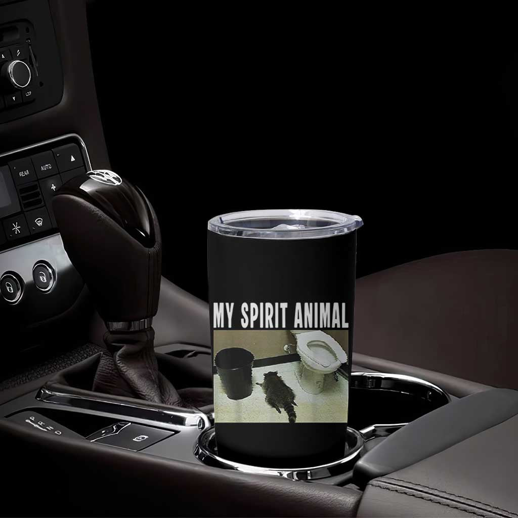 Funny Trashed Panda My Spirit Animal Tumbler Cup Drunk Raccoon in Toilet Meme Hot Mess - Wonder Print Shop