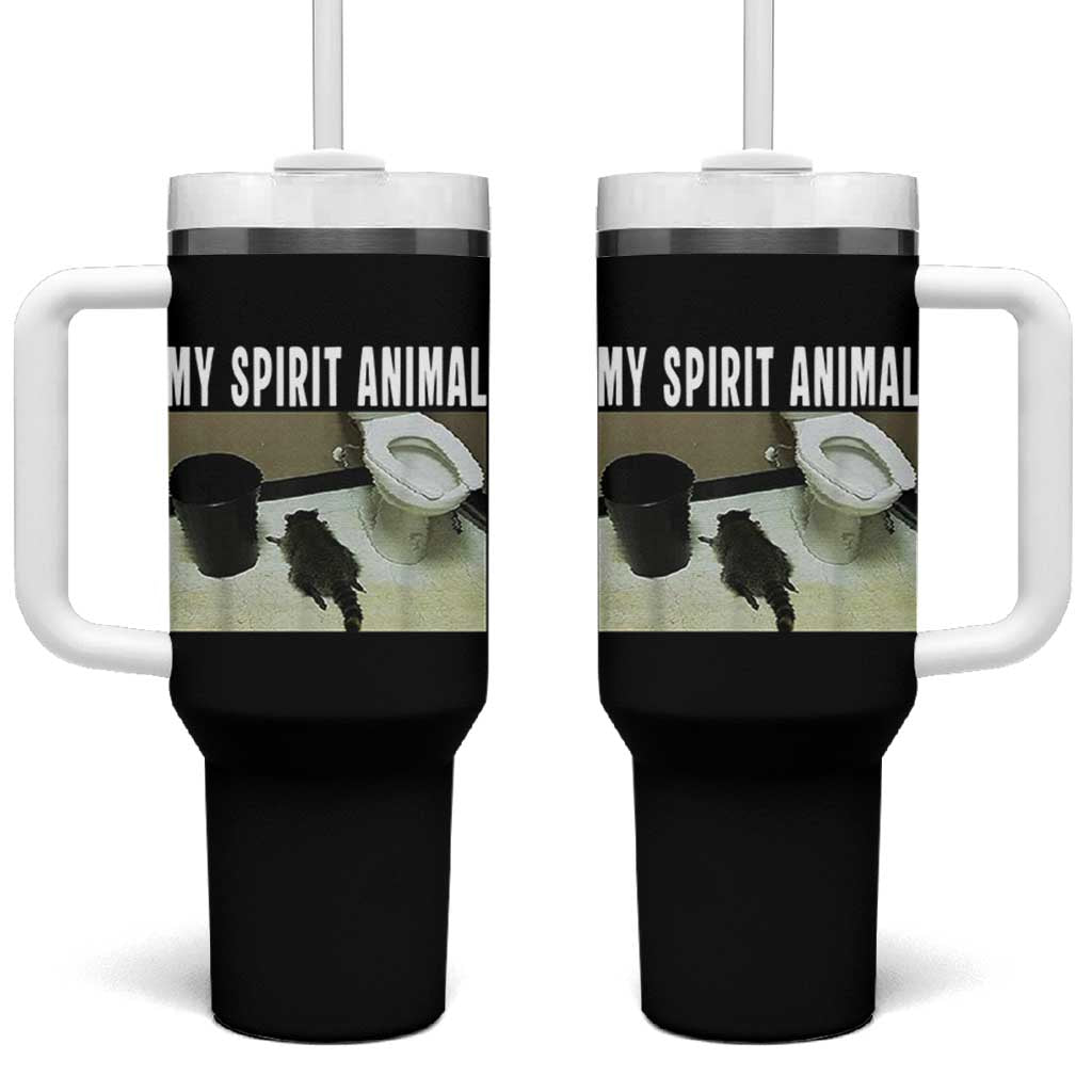 Funny Trashed Panda My Spirit Animal Tumbler With Handle Drunk Raccoon in Toilet Meme Hot Mess - Wonder Print Shop