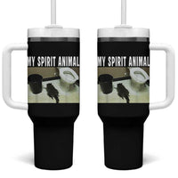 Funny Trashed Panda My Spirit Animal Tumbler With Handle Drunk Raccoon in Toilet Meme Hot Mess - Wonder Print Shop