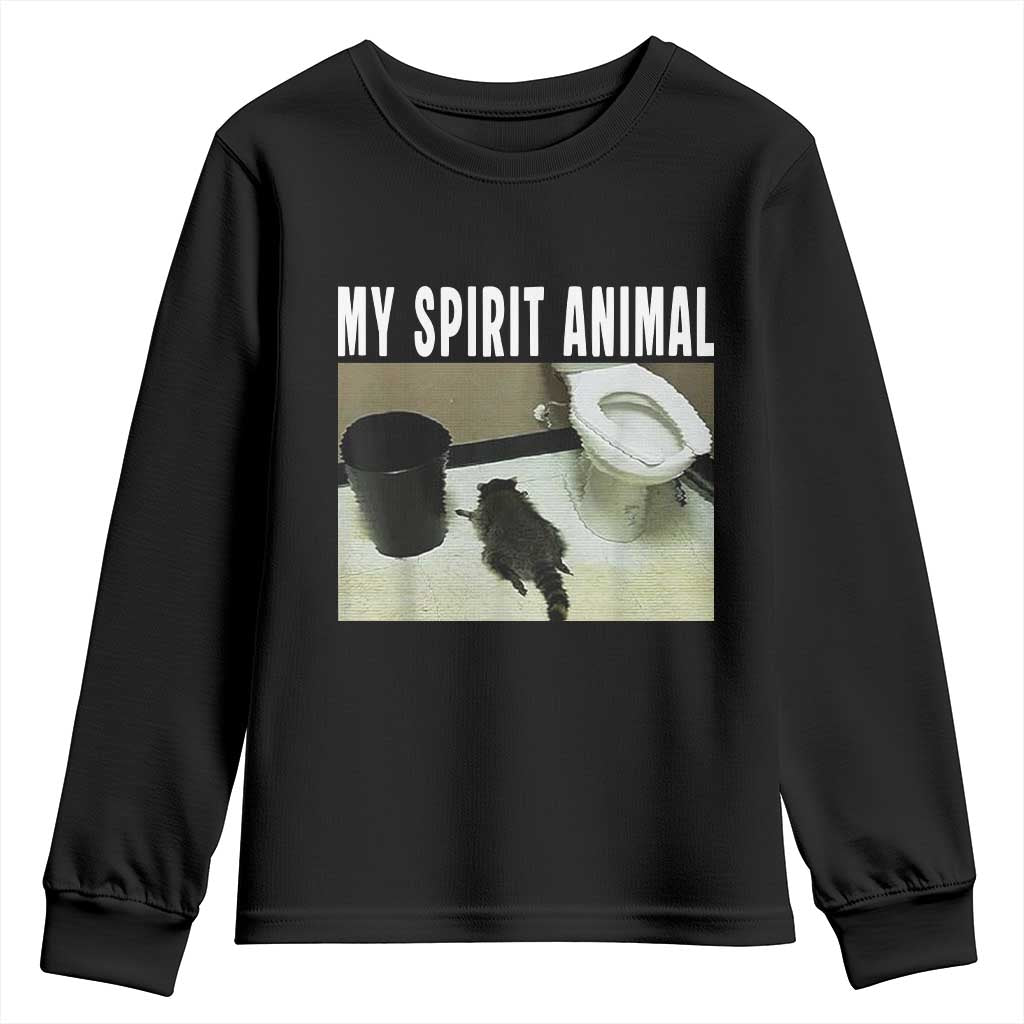 Funny Trashed Panda My Spirit Animal Youth Sweatshirt Drunk Raccoon in Toilet Meme Hot Mess - Wonder Print Shop
