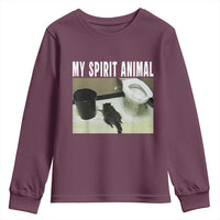 Funny Trashed Panda My Spirit Animal Youth Sweatshirt Drunk Raccoon in Toilet Meme Hot Mess - Wonder Print Shop