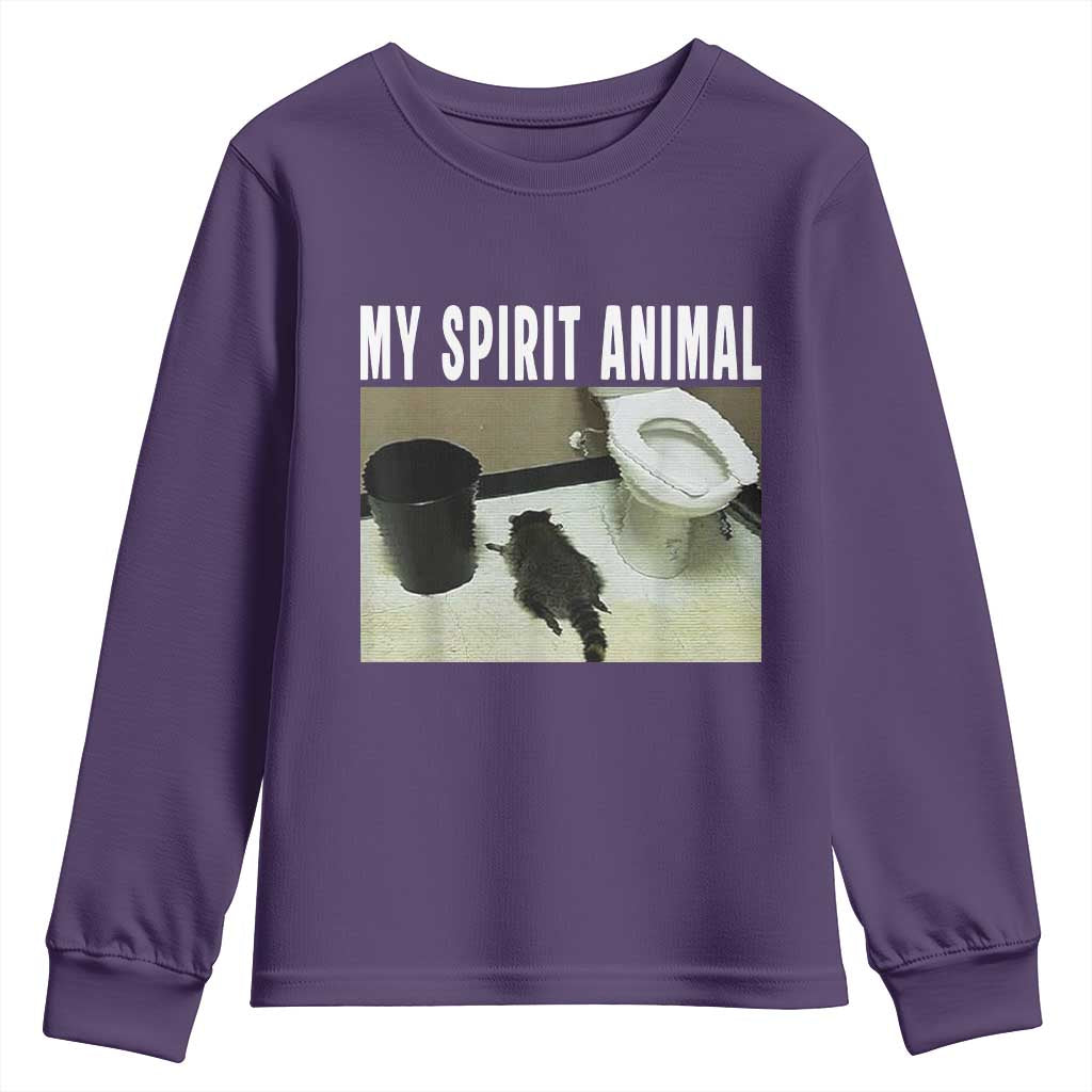 Funny Trashed Panda My Spirit Animal Youth Sweatshirt Drunk Raccoon in Toilet Meme Hot Mess - Wonder Print Shop