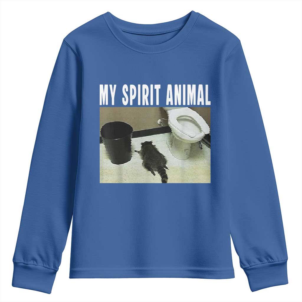 Funny Trashed Panda My Spirit Animal Youth Sweatshirt Drunk Raccoon in Toilet Meme Hot Mess - Wonder Print Shop