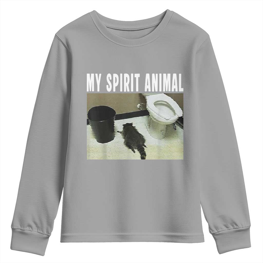 Funny Trashed Panda My Spirit Animal Youth Sweatshirt Drunk Raccoon in Toilet Meme Hot Mess - Wonder Print Shop