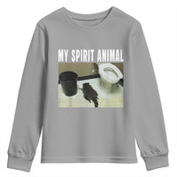 Funny Trashed Panda My Spirit Animal Youth Sweatshirt Drunk Raccoon in Toilet Meme Hot Mess - Wonder Print Shop