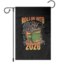 Dumpster Fire Raccoon Meme for Surviving 2025 Garden Flag Rollin Into 2026 Trash Panda Energy - Wonder Print Shop