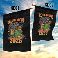 Dumpster Fire Raccoon Meme for Surviving 2025 Garden Flag Rollin Into 2026 Trash Panda Energy - Wonder Print Shop