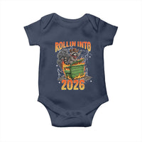 Dumpster Fire Raccoon Meme for Surviving 2025 Baby Onesie Rollin Into 2026 Trash Panda Energy - Wonder Print Shop