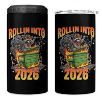 Dumpster Fire Raccoon Meme for Surviving 2025 4 in 1 Can Cooler Tumbler Rollin Into 2026 Trash Panda Energy - Wonder Print Shop