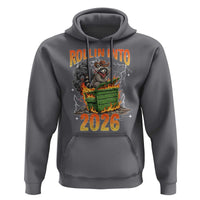 Dumpster Fire Raccoon Meme for Surviving 2025 Hoodie Rollin Into 2026 Trash Panda Energy - Wonder Print Shop