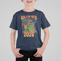 Dumpster Fire Raccoon Meme for Surviving 2025 T Shirt For Kid Rollin Into 2026 Trash Panda Energy - Wonder Print Shop