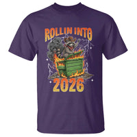 Dumpster Fire Raccoon Meme for Surviving 2025 T Shirt Rollin Into 2026 Trash Panda Energy - Wonder Print Shop