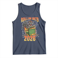 Dumpster Fire Raccoon Meme for Surviving 2025 Tank Top Rollin Into 2026 Trash Panda Energy - Wonder Print Shop