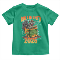 Dumpster Fire Raccoon Meme for Surviving 2025 Toddler T Shirt Rollin Into 2026 Trash Panda Energy - Wonder Print Shop