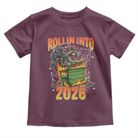 Dumpster Fire Raccoon Meme for Surviving 2025 Toddler T Shirt Rollin Into 2026 Trash Panda Energy - Wonder Print Shop