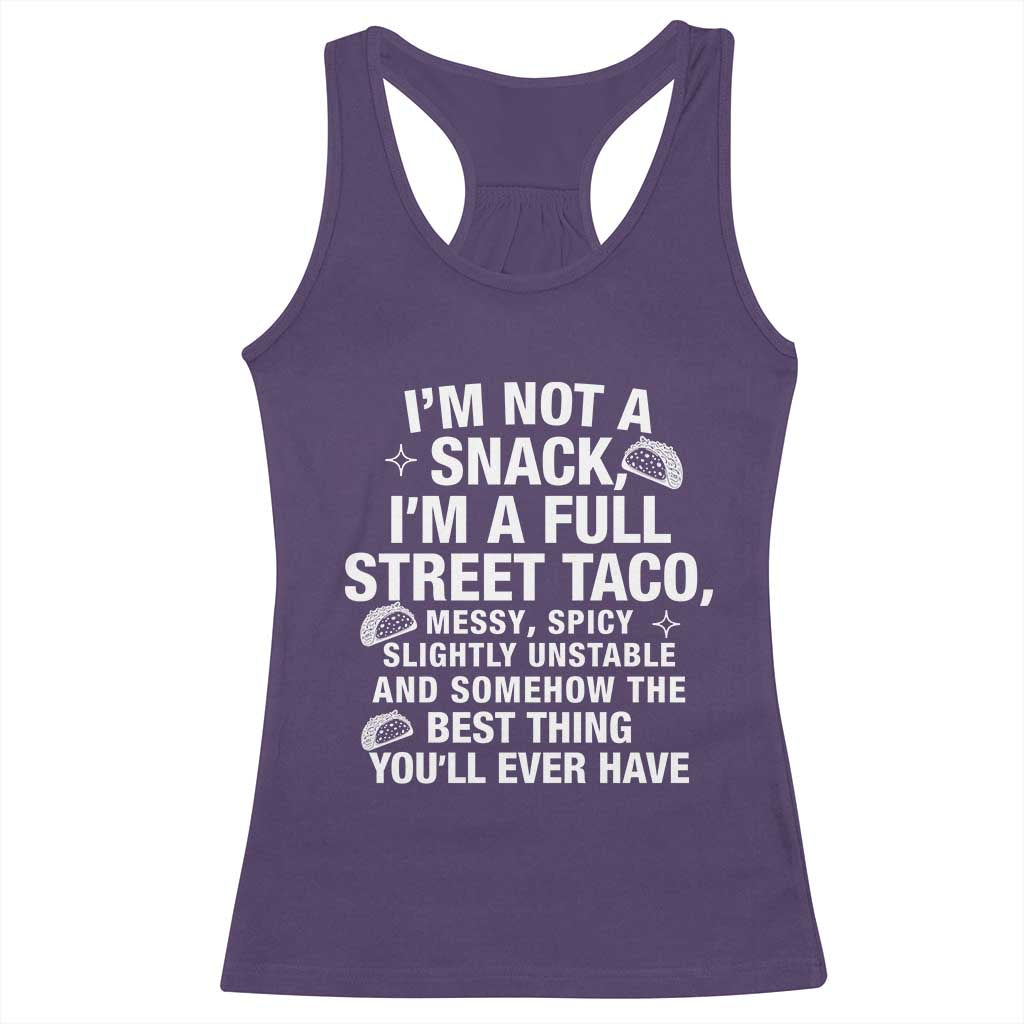I’m a Full Street Taco Racerback Tank Top Funny Hot Mess Icons Foodie Flirts Meme - Wonder Print Shop