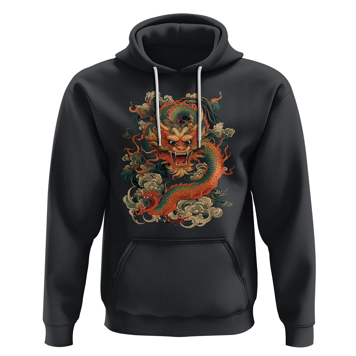 Traditional Chinese Dragon Graphic Hoodie - Wonder Print Shop