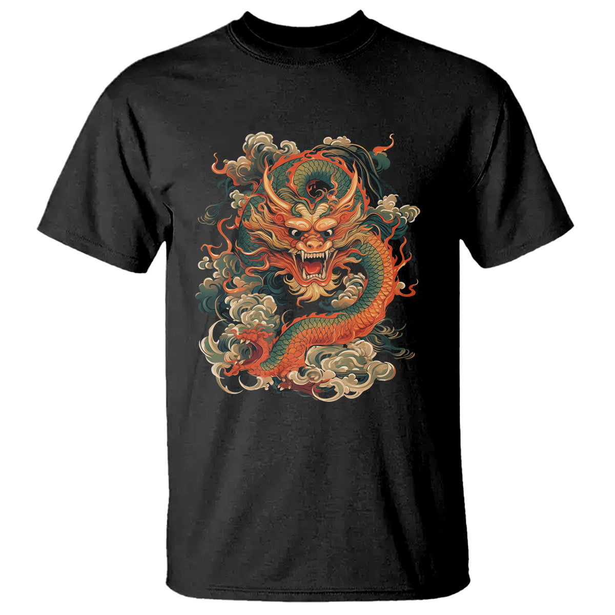 Traditional Chinese Dragon Graphic T Shirt - Wonder Print Shop