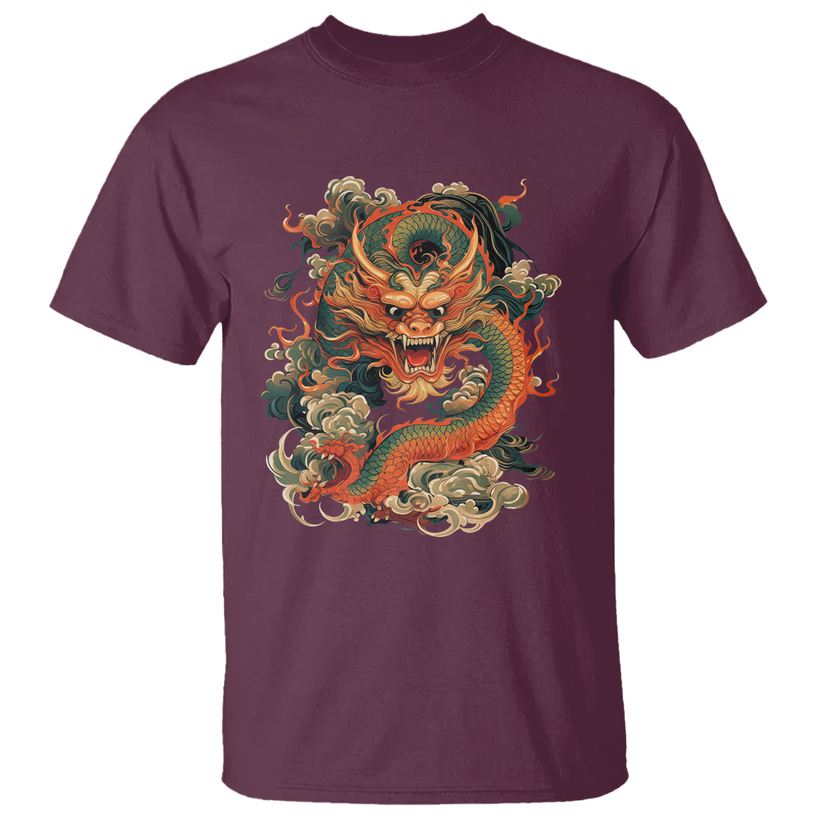 Traditional Chinese Dragon Graphic T Shirt - Wonder Print Shop