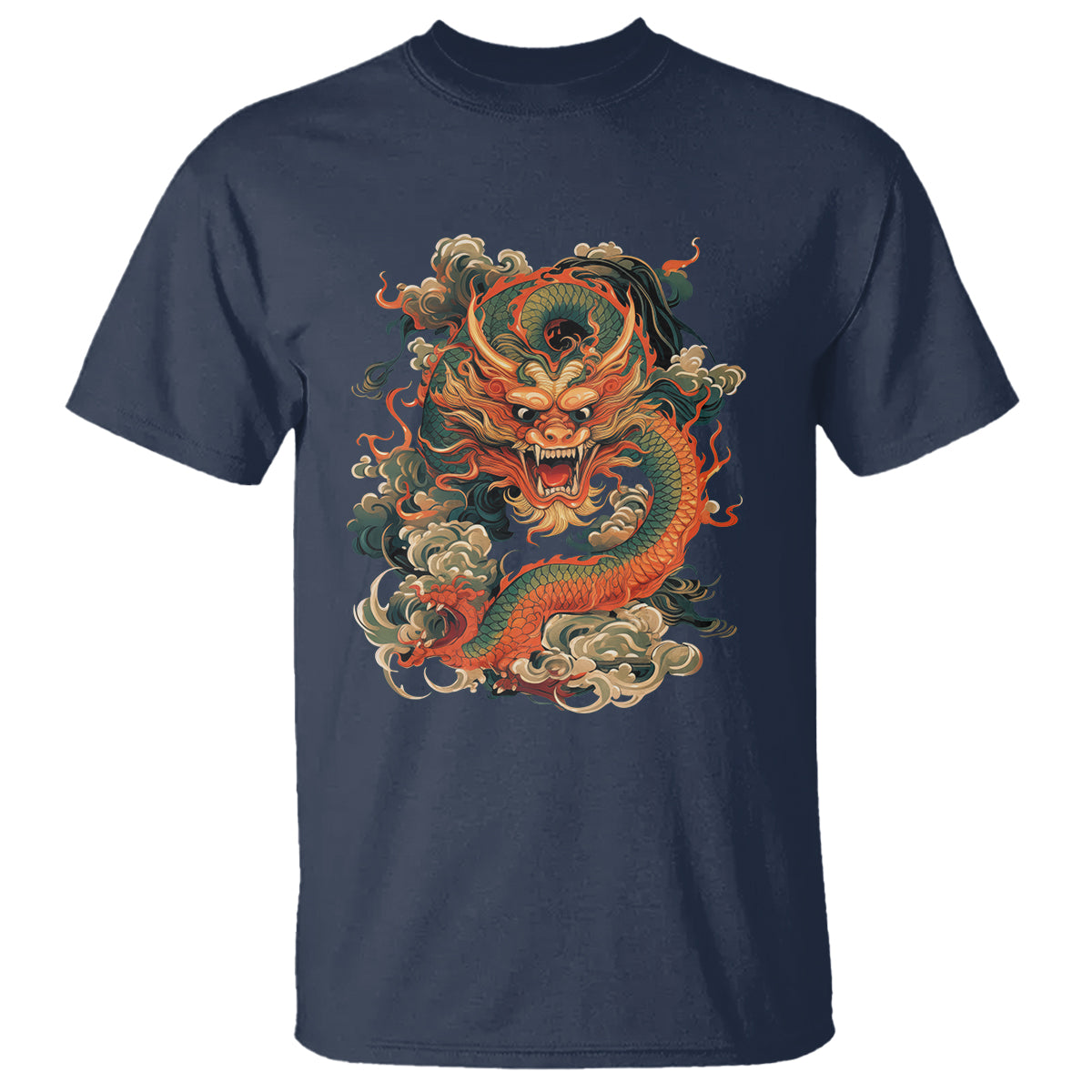 Traditional Chinese Dragon Graphic T Shirt - Wonder Print Shop
