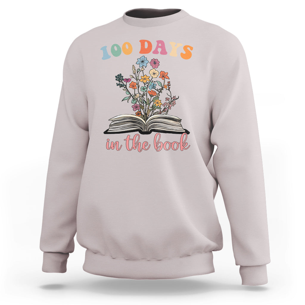100 Days of School Sweatshirt 100 Days In The Book Reading - Wonder Print Shop