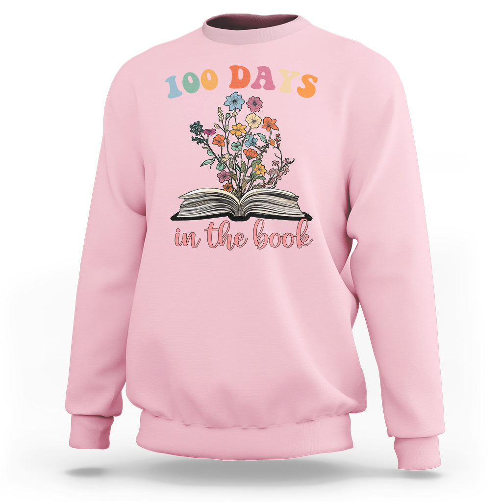 100 Days of School Sweatshirt 100 Days In The Book Reading - Wonder Print Shop