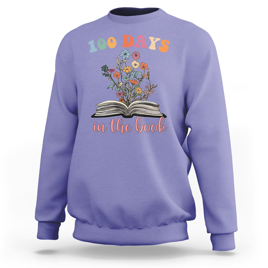 100 Days of School Sweatshirt 100 Days In The Book Reading - Wonder Print Shop