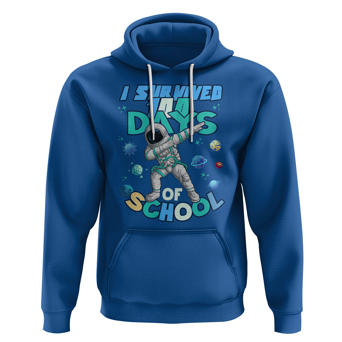 100 Days of School Astronaut Hoodie Outer Space Dabbing I Survived - Wonder Print Shop