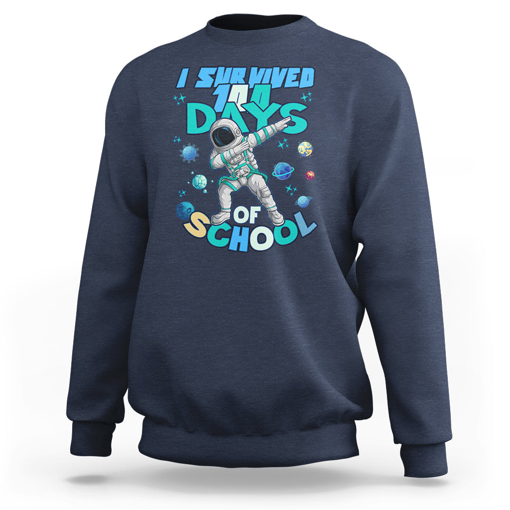100 Days of School Astronaut Sweatshirt Outer Space Dabbing I Survived - Wonder Print Shop